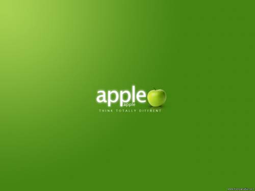 Apple на зеленом фоне