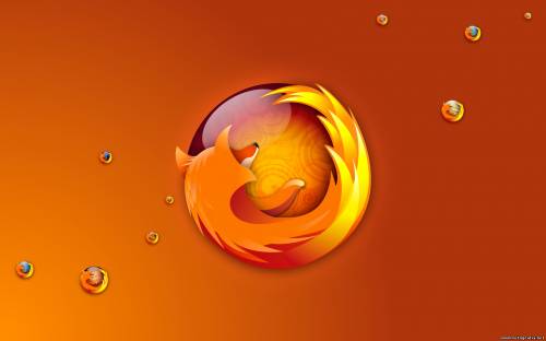 Эмблема Firefox на оранжевом фоне