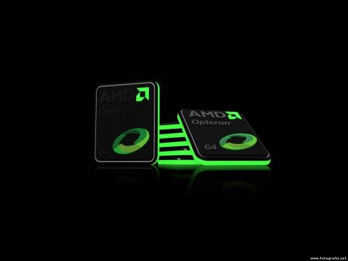 AMD Opteron на черном фоне