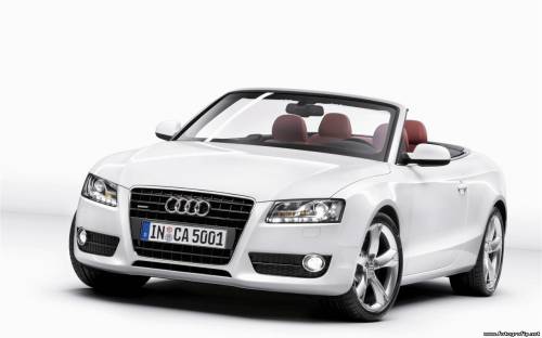 Белая audi кабриолет
